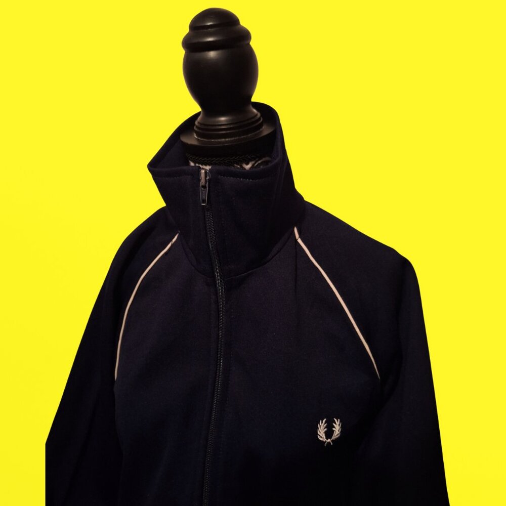 Vintage Fred Perry Track Jacket - Navy - Size Medium - 100% Combed Cotton